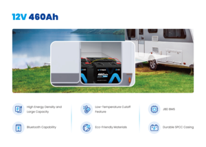 欧盟库存12V锂电池300ah 460ah 560ah 600ah 12.8v Lifepo4蓝牙电池适用于房车太阳能离网空调 - Product Image 2
