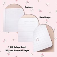 Carnet à couverture en tissu, carnet à motifs floraux mignons pour écrire, carnet ligné pour l'université avec papier épais