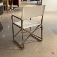 Chaise pliante pour terrasse d'hôtel, espace extérieur de restaurant occidental, chaise pliante commerciale avec cadre en aluminium et tissu imperméable