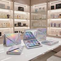 Caja de Cartón Personalizada Premium para Paleta de Sombras de Ojos Holográficas, Embalaje Vacío con Borde Dorado Brillante