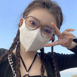 Nouvelles lunettes anti-lumière bleue polygonales pleine monture style punk pour femmes 2025, compatibles <span class=keywords><strong>maquillage</strong></span> et correction de la myopie - Product Image 4