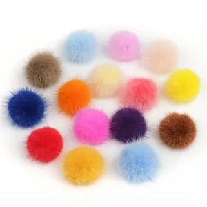 High-quality fashion decoration 100% mink fur ball hair accessories earrings shoes and other raw materials decorations