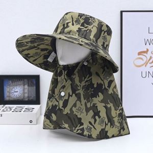 Chapeau de pêcheur unisexe à large bord en maille pour l'été, protection solaire extérieure, avec cache-visage et cache-cou, style safari, pour les loisirs et les fêtes - Product Image 3