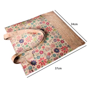 Eco Friendly New Style Cork Fabric <b>Handbag</b> Women Tote Bags With Custom Printed Logo - Product Image 4