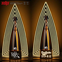 Support de bouteille de vin, de bière, de whisky, de liqueur éclairé pour bar de nuit en acrylique TDP, présentoir, glorificateur LED