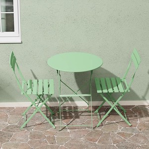 Ban công bàn ghế và bàn trà kết hợp khu vực giải trí bố trí đặt gấp bàn tròn nhỏ ngoài trời sân sắt rèn - Product Image 1