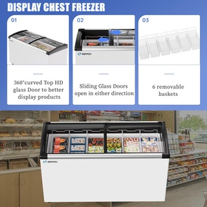 Congélateur vertical commercial avec contrôle numérique de la température, étagères réglables pour l'affichage en supermarché - Product Image 3