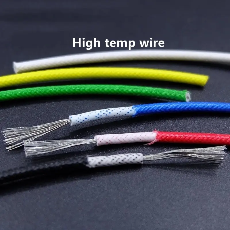 Cable de silicona resistente a altas temperaturas, Cable de cobre suave de 300C, fibra de vidrio trenzada, aislamiento, elemento térmico para suelo cálido