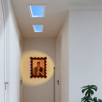 Plafonnier LED en aluminium bleu simple, imitation fenêtre, éclairage solaire, lumière chaude, pour salon
