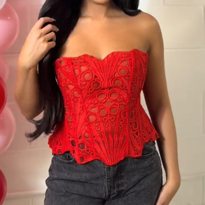 Vente en gros haut <span class=keywords><strong>corset</strong></span> sexy en dentelle pour femmes haut <span class=keywords><strong>corset</strong></span> en maille pour femmes hauts contrôle ferme tissage tissé respirant - Product Image 4