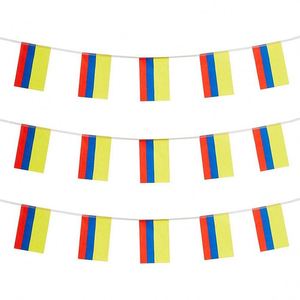 Personnalisé Colombie Colombien Rectangle Petite Chaîne Mini Drapeau Fanion Bannière Pour Les Décorations De Pays - Product Image 1