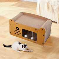 Lit-griffoir pour chat en carton ondulé double couche transfrontalier 2-en-1, très grande villa pour chat, résistant à l'usure et anti-déchirure