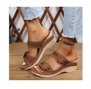 Sandalias de mujer con cuña <span class=keywords><strong>morada</strong></span> de Material de forro de Pu de Color blanco nuevo - Product Image 1