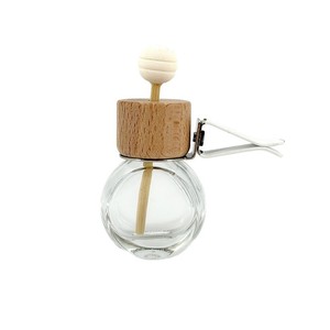 Diffuseur de parfum pour voiture en verre givré en forme de balle avec clip et bâtonnet en bois - Product Image 2