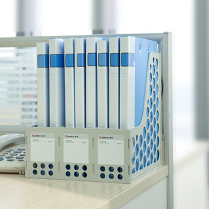 A603 <b>Folder</b> <b>A4</b> Plastic <b>File</b> <b>Folder</b> Opaque Lamination Printing 21mm Back Width Blue Black Red - Product Image 3