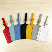 Étiquettes à bagages personnalisées avec logo, porte-passeport en cuir PU et ensemble d'étiquettes à bagages en cuir personnalisé pour cadeau de voyage