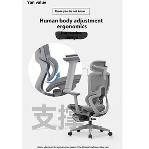 Chaise de bureau chaise de bureau ergonomique de luxe mécanisme de repose-pieds soulever des chaises de bureau pivotantes modernes en maille complète - Product Image 3