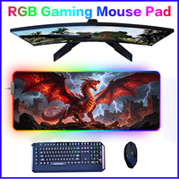 Grand tapis de souris de jeu sans fil RGB avec recharge sans fil, imperméable, sublimation personnalisée, tapis de bureau personnalisé pour ordinateur portable, clavier