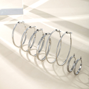 XUPING gioielli all'ingrosso placcato oro grosso sottile piccolo medio grande grande impilabile <span class=keywords><strong>argento</strong></span> colore moda donna cerchio orecchino - Product Image 1