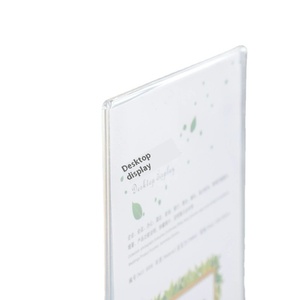 Tùy chỉnh hai mặt trong suốt biển quảng cáo Acrylic Bảng thẻ thân thiện với môi bằng gỗ cơ sở Pull-out hiển thị đứng đánh bóng dọc - Product Image 2