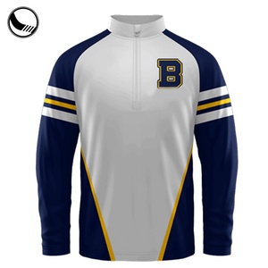 เสื้อแจ็คเก็ตเบสบอลแขนยาวแบบลำลอง ผ้าทวิลล์ ซิป ¼ - Product Image 3