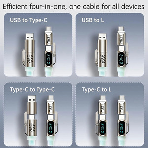 <span class=keywords><strong>Cable</strong></span> de Carga Rápida 4 en 1 de 240W con Pantalla Digital, Chip E-Marker, Corriente de 5A, Transferencia de Datos de 480Mbps, <span class=keywords><strong>Cable</strong></span> USB Tipo-C de Silicona Líquida - Product Image 5