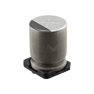ตัวแทนจำหน่ายอย่างเป็นทางการ ตัวเก็บประจุแบบ SMD ชนิดอลูมิเนียม 27uF 20% 200V รุ่น ULV2D270MNL1GS - Product Image 1