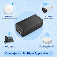 Injecteur PoE 48V 2.5G 30W IEEE 802.3at PoE, injecteur d'alimentation Ethernet haute vitesse pour point d'accès WiFi 6