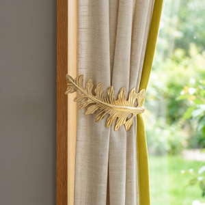 <b>Gold</b> Leaf <b>Curtain</b> <b>Holdbacks</b> Elegant Decorative Tiebacks for Living Room - Product Image 3