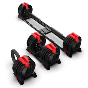 New Product 3 In 1 Adjustable Gym Weights Set Adjustable Dumbbell Kettlebell And Barbell 24kg/52.5lb Adjustable Dumbbell Set