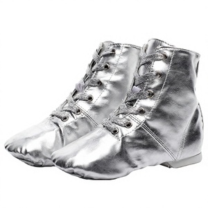 Unisex Cowhide Jazz Shoes Low Heels Soft <b>Soles</b> <b>Rubber</b> & Suede Leather Outsoles National Standard KC-M 38-45 - Product Image 2