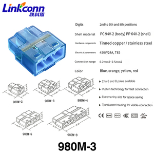 CE Certified 3 Pin Push-<b>In</b> Wire Connector Terminal Block Wire Power Connector Quick Wire Terminal Connector Accessories 980M-3P - Product Image 4