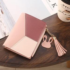 Cartera Corta con Cremallera para Mujer, Estilo Coreano, con Borla, Diseño Geométrico, Forro de Cuero y PU, Venta al Por Mayor de Fábrica 2026 - Product Image 6