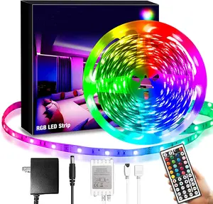 100ft Smart Music Sync Color Changing 5050 RGB Remote Control 100ft LED Strip Light for Bedroom Room Home Christmas Decor