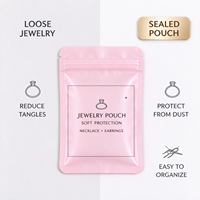 Sac refermable en plastique réutilisable, imprimé sur mesure, pour emballage plat de colliers, boucles d'oreilles et petits bijoux, avec trou de suspension