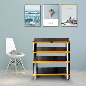 DY-08 amplificateur de puissance de haut-parleur <span class=keywords><strong>HiFi</strong></span> étagère de support de haut-parleur équipement d'amplificateur amortisseur projecteur étagère en bois massif - Product Image 4