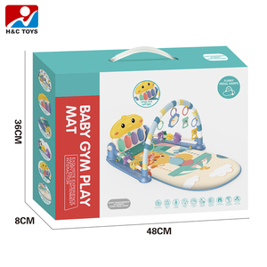 Tapis d'activités multifonctionnel portable pour bébé avec <span class=keywords><strong>harpe</strong></span> musicale à pédales en coton - Product Image 5