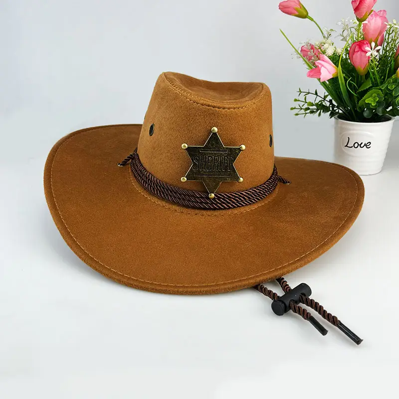 Western Cowboy Retro Sheriff Sonnenschutz mit Winds eil Hut Männer und Frauen Reiten Reiten Tourismus Angeln Sonnenschutz Kappe