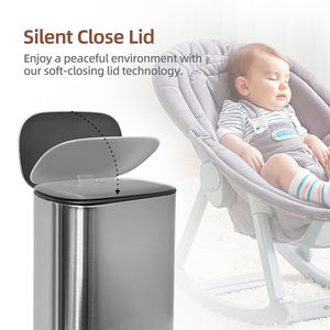 <span class=keywords><strong>Cubo</strong></span> de <span class=keywords><strong>basura</strong></span> rectangular con <span class=keywords><strong>pedal</strong></span> de 13 galones, cubos de <span class=keywords><strong>basura</strong></span> de cocina de acero inoxidable, <span class=keywords><strong>50</strong></span> <span class=keywords><strong>litros</strong></span> - Product Image 2