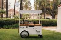 Chariot de bar mobile multifonctionnel personnalisé, distributeur de boissons froides et de bière, table de service pour hôtel, support à boissons d'extérieur, couleur café