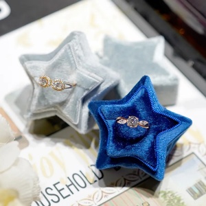Custom Logo Star Shape <b>Ring</b> <b>Box</b> Wholesale Luxury Star Shape Jewelry Packaging <b>Box</b> Velvet <b>Ring</b> Jewelry Case - Product Image 1