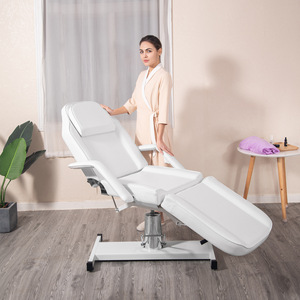 Table de massage blanche réglable Hongzi Beauty Bed pour salon et équipement de spa - Product Image 1