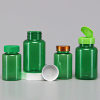 En stock, flacon de rangement pour comprimés et capsules en plastique PET de forme ronde, pour médicaments et compléments alimentaires