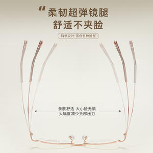 Montures de lunettes Danyang ovales demi-cerclées, verres en acrylique, confortables, unisexe, design quadrilatéral linéaire 34902 - Product Image 1