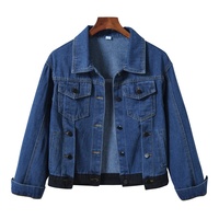 Veste en jean pour femme élégante avec logo personnalisé imprimé, manches longues, poches, streetwear, hiver, coton lavé, coupe-vent, écologique