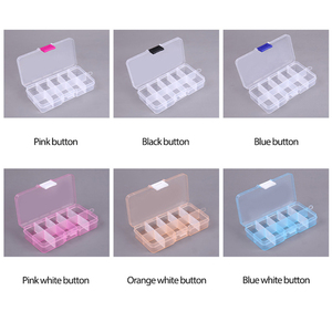 Caixa de Armazenamento de Unhas em Plástico PP Reciclável Transparente com 10 Compartimentos Vazia para Pedras Preciosas e Joias - Product Image 4