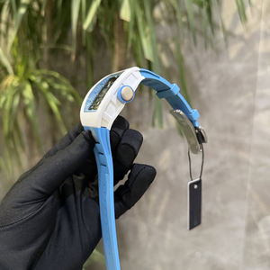 Montre mécanique automatique de haute qualité pour homme, mouvement à visibilité directe, bracelet en caoutchouc bleu - Product Image 4