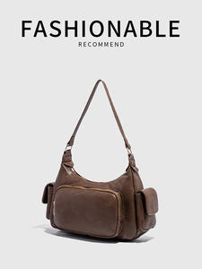 Sac bandoulière géométrique rétro tendance pour femme avec doublure en PU et polyester, fermeture éclair, sangle simple, imperméable - Product Image 6