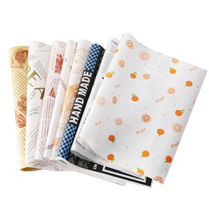 Boîte à gâteau en papier carré assorti Hambourg Enduit de sucre Beurre Burger Emballage Imprimé Papier sulfurisé - Product Image 1