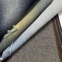 Kain Denim Lebar 190Cm 98 Persen Katun Ultra Tinggi Alami Bernapas Kain Denim Mercerized Dalam Bentuk Gulungan